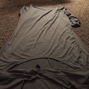 High-Low Sharktooth Grey Dress