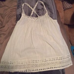 White cross back tank