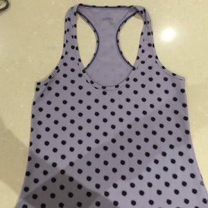 Black and purple polka dot lululemon tank top