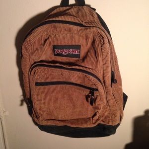 Jansport Tan Corduroy Backpack for school