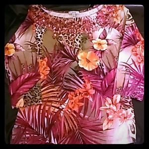 Rayon Spandex Floral w/stones