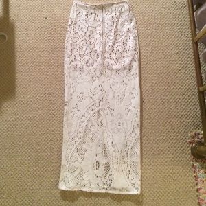Crotchet Maxi Skirt with Slit