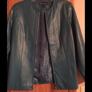 Leather Zip up Moto Jacket