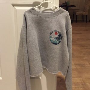 brandy melville/john galt cropped crew sweatshirt