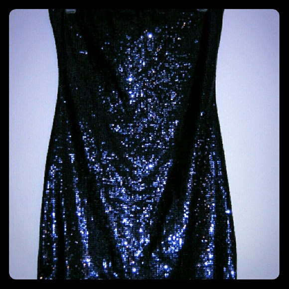 Forever 21 Strapless Navy Blue  Sequin Dress - Picture 1 of 1