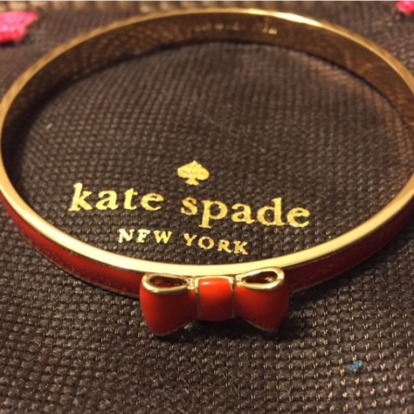 kate spade Jewelry - Kate Spade Red Bow Bracelet Bangle