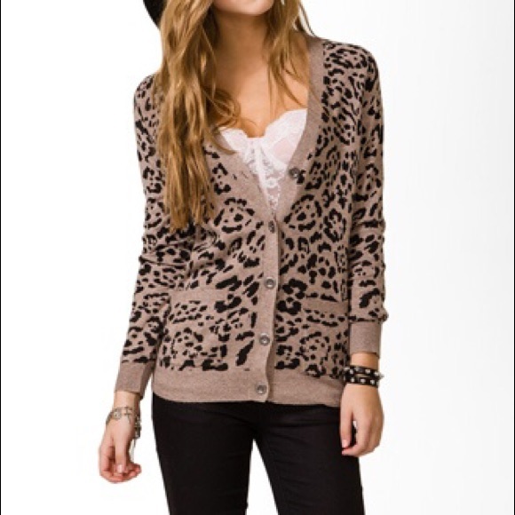 Leopard cardigan cheap forever 21