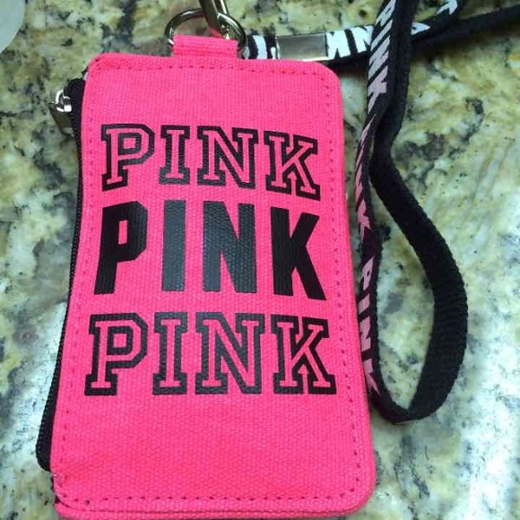 PINK lanyard Id holder