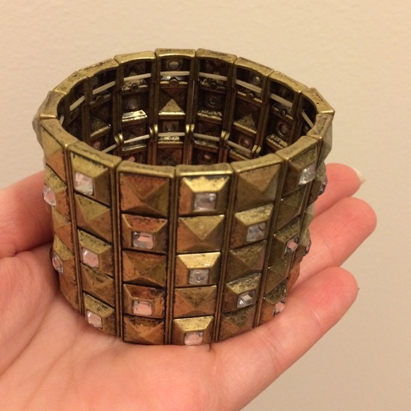 NEW Studded Cuff Bracelet with Gems - Picture 3 of 3