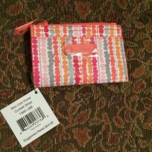 Vera Bradley Slim Coin purse- Confetti Stripes