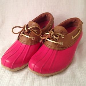 Pink Sperry Top Sider Rain Shoes