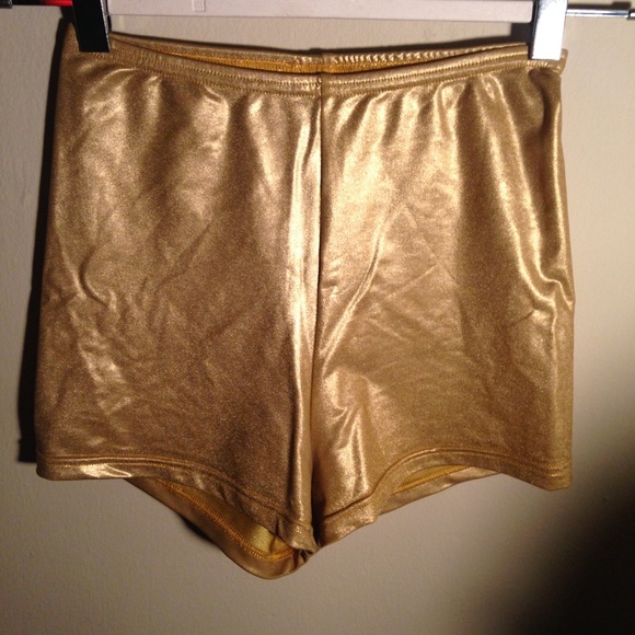 American Apparel Lame Gold high waist hot shorts