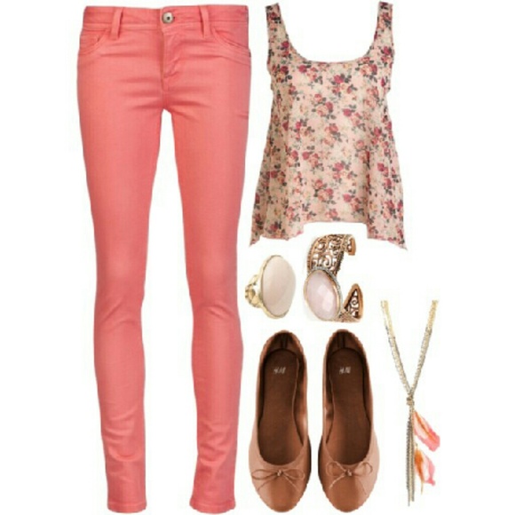 Rue 21 Coral Skinny Jeans