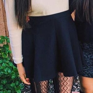 Black high-waisted circle skirt