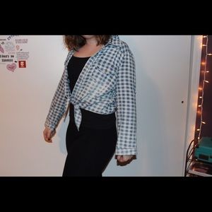 Checkered tie shirt