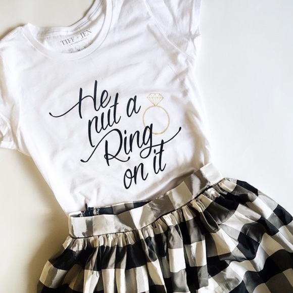 T&J Designs Tops - Last one! He put a ring on it tee