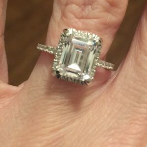 CZ emerald cut ring
