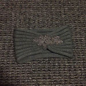 Gray Embellished Knit Headband- Great Condition!