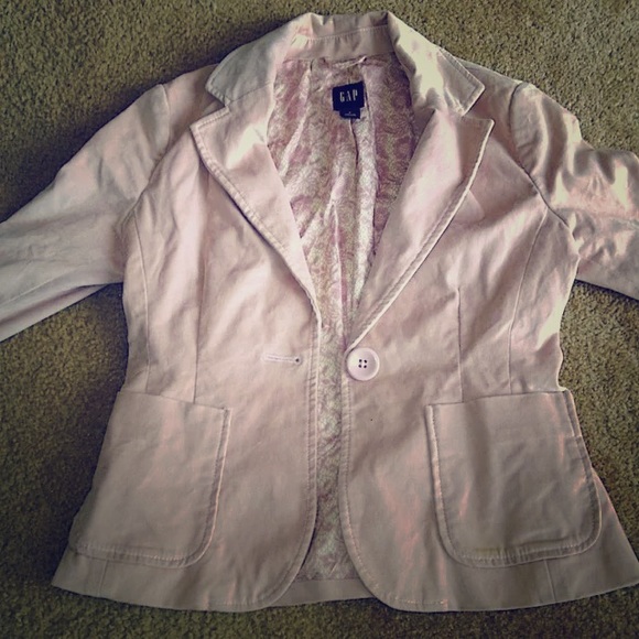 🎀🌸 GAP PINK SUEDE BUTTON DOWN BLAZER SIZE 2