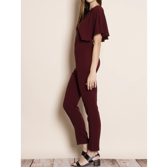 1DAYSALE "Albatross" Cape Backless Jumpsuit - Picture 2 of 4