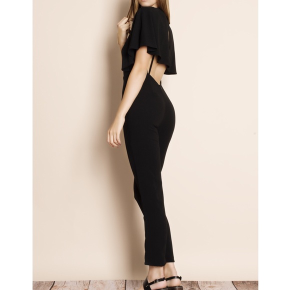 1DAYSALE "Albatross" Cape Backless Jumpsuit - Picture 3 of 4