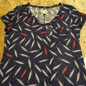 Maison Jules Shirt - navy blue w/ white and red