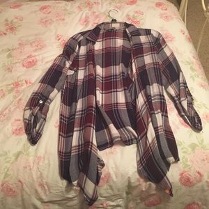 Plaid flannel cardigan