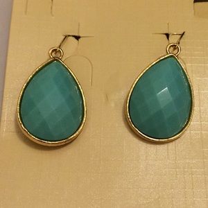 NWT Aqua Turquoise Teardrop Earrings Nickel Free