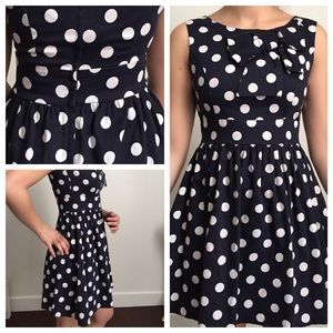 Polka dot Navy Blue Dress