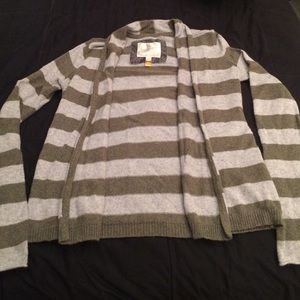 Green & Gray Stripped American Eagle Cardigan Sz S