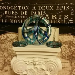 Peace Pendent & Earings
