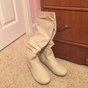 Cream boots