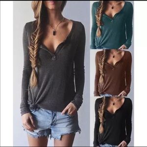 Casual but sex long sleeve v beck top