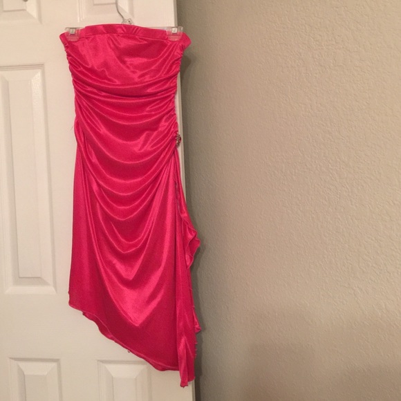 Pink strapless dress