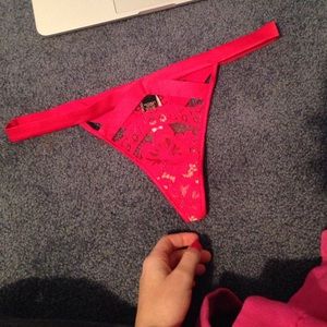 Never before worn red v-string panty