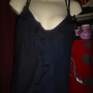 Emporio Armani Black Ruffled Top