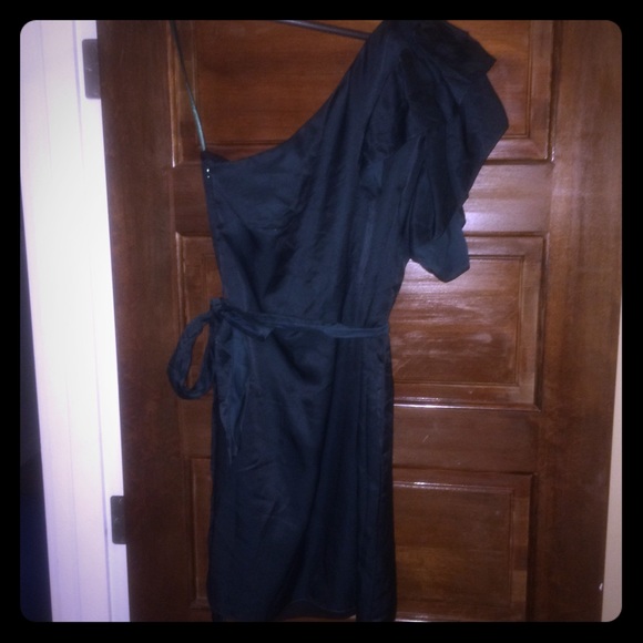 Milly of New York Darkest Green Silk Dress