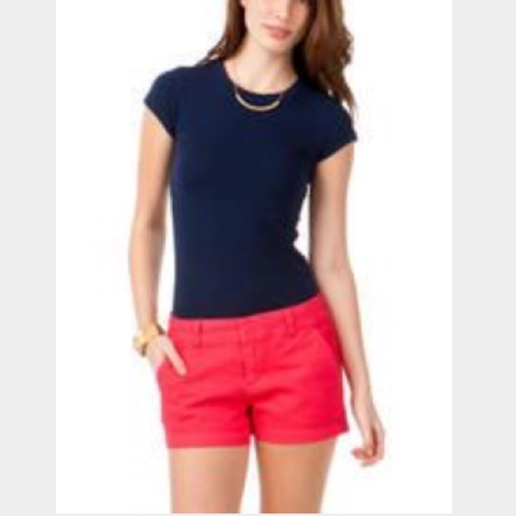 Francescas Harper tab shorts in coral pink