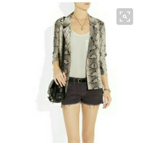 Snakeskin Python SILK blazer loose fit Elizabeth and James designer - Picture 3 of 6