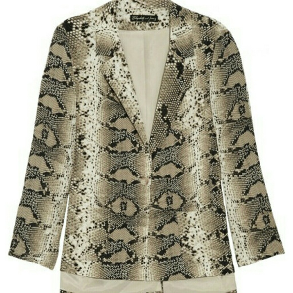 Snakeskin Python SILK blazer loose fit Elizabeth and James designer - Picture 4 of 6