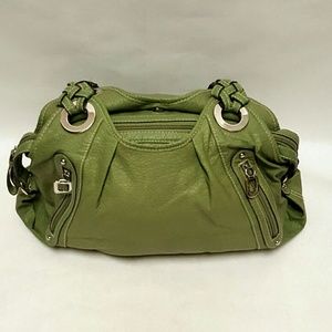 Green Vegan Leather Strata Handbag