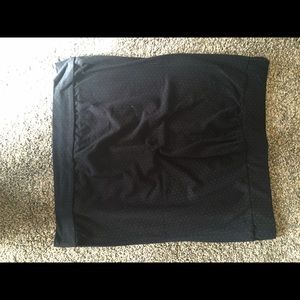 Pink polka dot black tube top