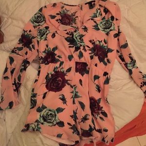 Forever 21 floral long sleeve romper