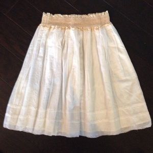 Anthropologie Odille silk cotton skirt gold waist