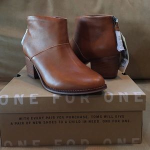 TOMS booties - Leila warm tan leather