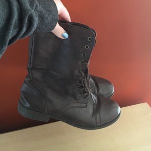 Madden girl brown combat boots