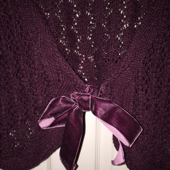 NEW YORK & CO Purple Knit Tie Shrug