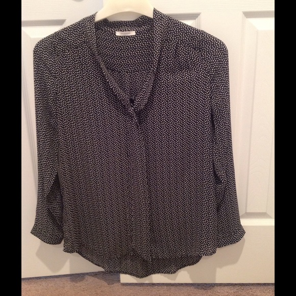 Black and white patterned blouse