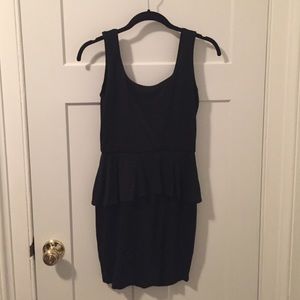 Bloomingdales Aqua black peplum dress