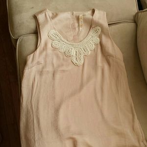 Silky tank with beading